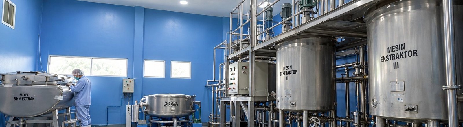 Extraction room at the PT. Ikong facility in Balaraja